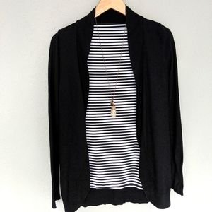 Black & White Striped Boatneck Blouse